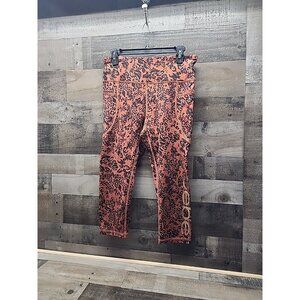 BeBe Sport Women's Sz Large, Crop Leggings Copper Leopard Print